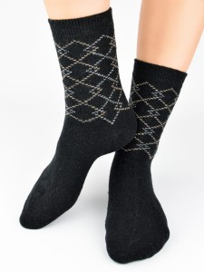 SW023-M-01 Skarpety z wełną kratka mix