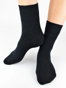 SW029-W-01 Skarpety z wełną prążek czarne EUR 36-41