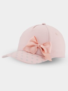 CD066-G-01 Czapka z daszkiem z kokardką pudrowy róż