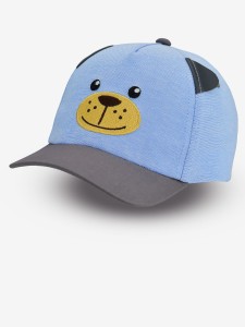 CD071-B-01 Czapka z daszkiem miś niebieska
