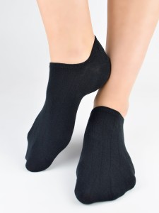 ST075-M-01 Stopki bawełniane męskie silikon na pięcie czarne