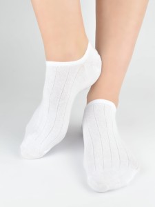 ST075-M-02 Stopki bawełniane męskie silikon na pięcie białe