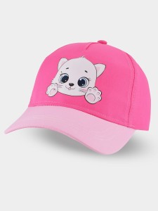 CD110-G-01 Czapka z daszkiem kotek ciemny róż