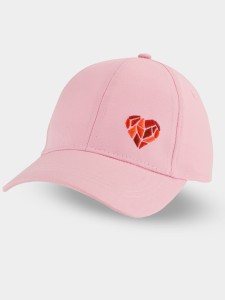 CD113-G-01 Czapka z daszkiem serce jasny róż