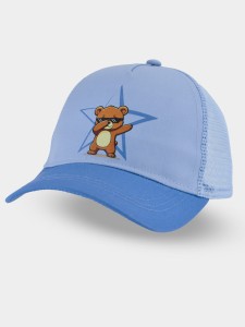 CD123-B-01 Czapka z daszkiem miś okulary niebieski