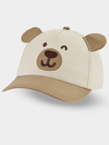 CD125-B-01 Czapka z daszkiem miś uszy beżowy