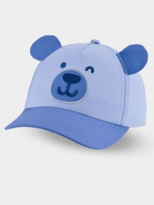 CD126-B-01 Czapka z daszkiem miś uszy niebieski