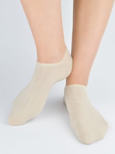 ST075-M-03 Stopki bawełniane męskie silikon na pięcie beżowe