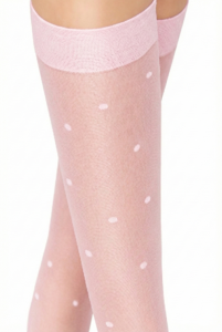 SM002-G-02 Podkolanówki 20DEN js róż w kropki 2pak