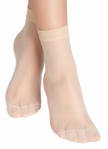 SM003-G-03 Skarpety 20DEN gładkie beż 2pak