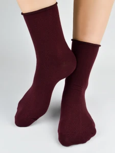 SB014-W-09 Skarpety bawełniane bez sciągacza bordo