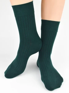 SB177-M-04 Skarpety męskie eleganckie prążek butelkowa zieleń