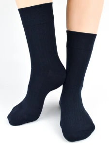 SB177-M-05 Skarpety męskie eleganckie prążek grafit