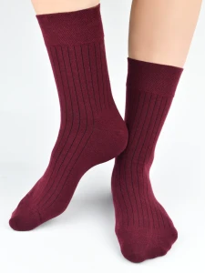 SB177-M-07 Skarpety męskie eleganckie prążek bordo