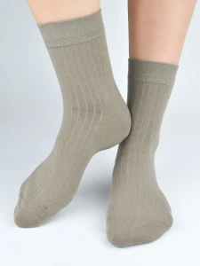 SB178-M-04 Skarpety męskie zakostki prążek beż