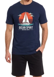 TT043-M-01 T-shirt męski ocean spirit granat
