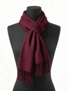 CS001-W-07 Szalik damski gładki burgund