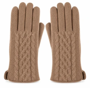 RW059-W-01 Rękawiczki damskie 5P romby cappucino TS 23