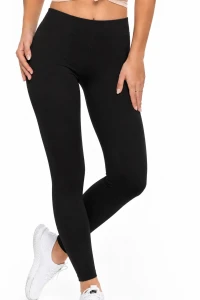 LE012-W-01 Legginsy gładkie czarne