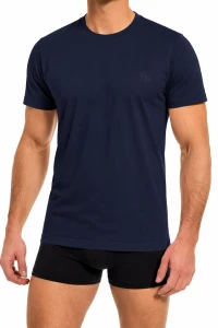 TT034-M-03 T-shirt męski z haftem NV granatowy