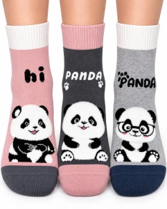 SB223-W-01 Skarpety damskie panda mix